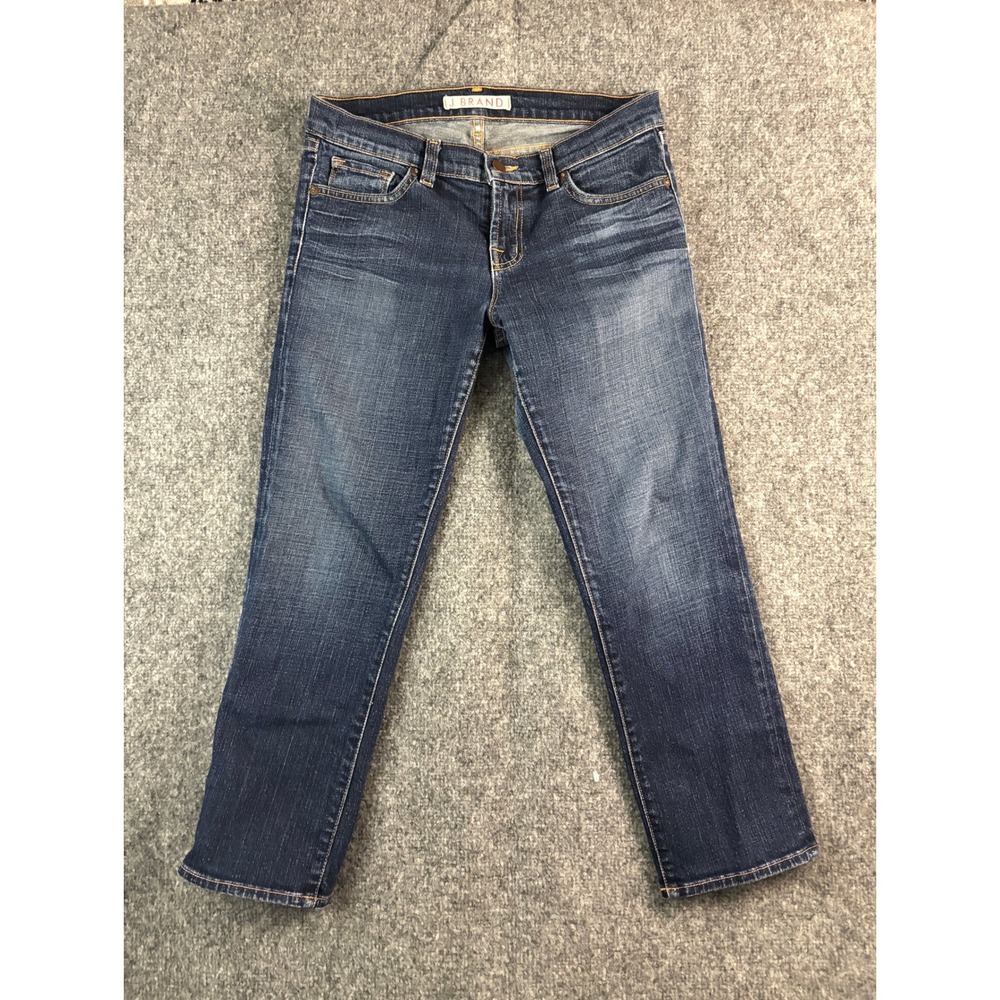 J Brand Women's Size 28 Dark Wash Straight Leg Stretch Jeans Made in‎ USA
